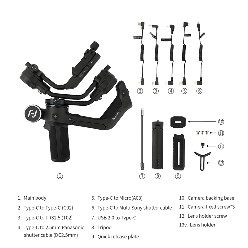 FeiyuTech Feiyu SCORP-C 3-Axis Handheld Gimbal – Elegance Fitness