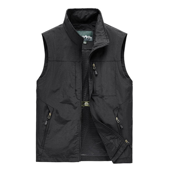 Men Multi-Pocket Classic Waistcoat - Solid Coat - Work Vest - Photographer - Tactical Summer Jacket