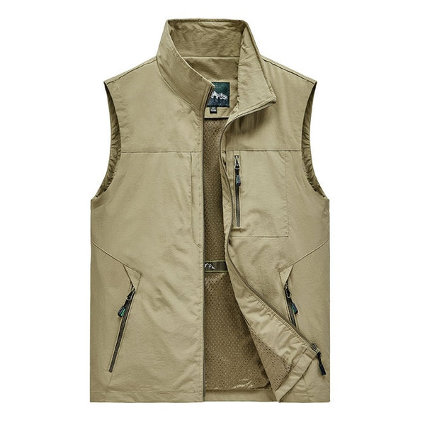 Men Multi-Pocket Classic Waistcoat - Solid Coat - Work Vest - Photographer - Tactical Summer Jacket