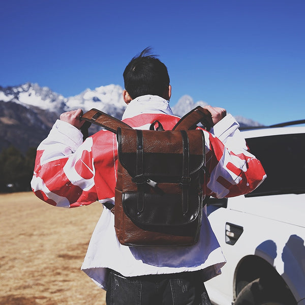 Suede Leather Backpack