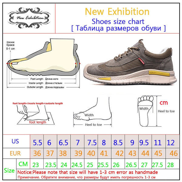 Safety Shoes, Steel Toe Sneakers, Safety Work Boots Outdoor