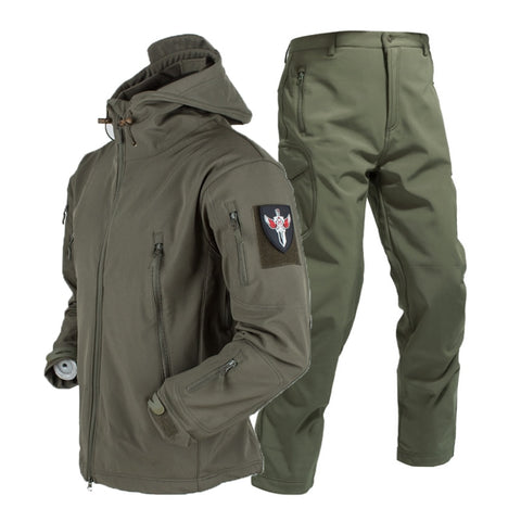 Army Shark Skin Soft Shell Jacket and Trousers Suit