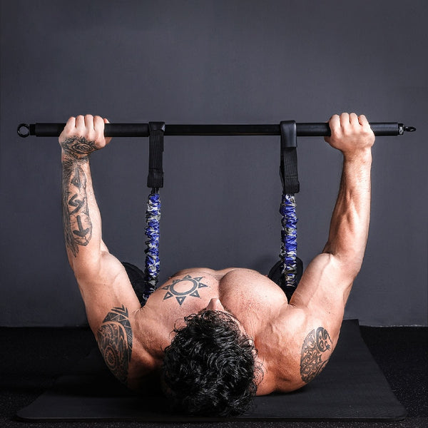 BEST DEAL: Adjustable Resistance Band Bench Press Removable Chest Muscle Builder