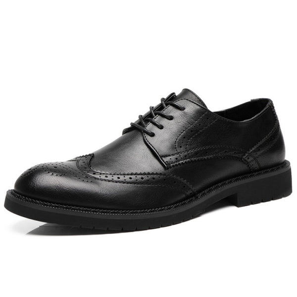 Handmade Oxford Carving Genuine Leather Brogue Men's Shoes