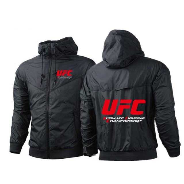 UFC High Street Men's Black Jacket with red logo