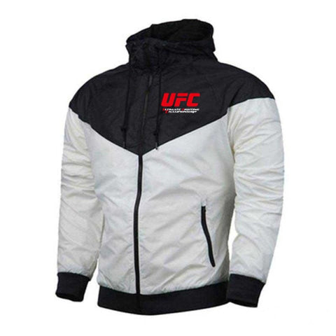 UFC High Street Men's White with Red Logo Jacket