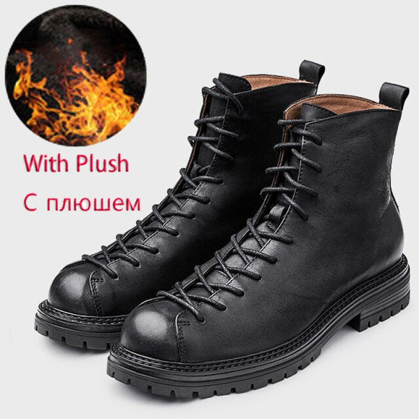 Genuine Cow Leather High Quality Vintage Men's Boots