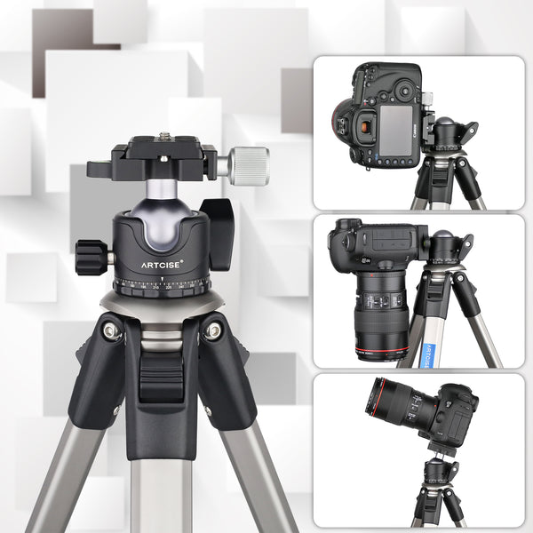 Professional Tripod Kit with Panorama Ball Head Column Plate