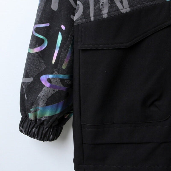 Graffiti Print Hooded Jacket for Men